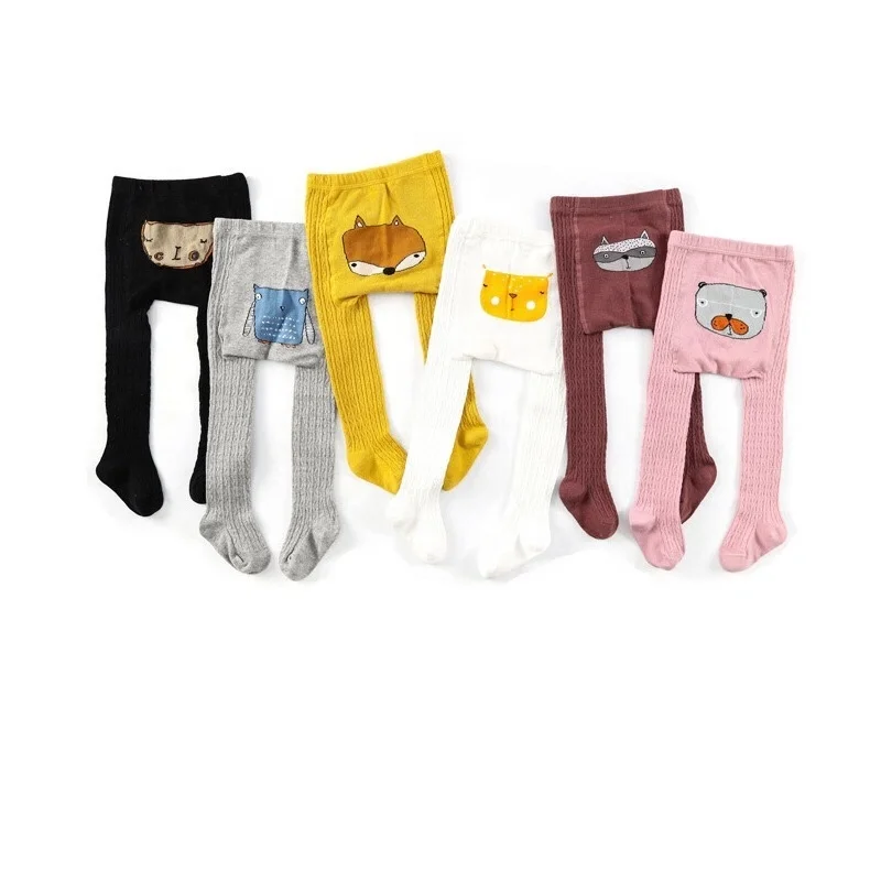 Baby Toddler Girls Cotton leggings with Foot Seamless Cable Knit Tights Cotton Leggings