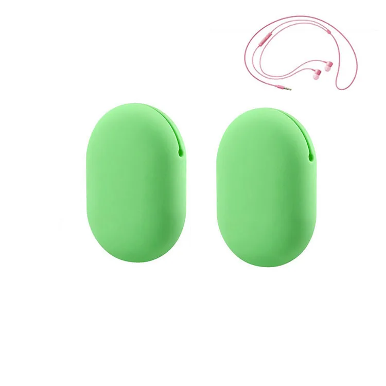 

Lightweight Comfort Silicone Earphone Case Holder Protection Squeeze Pouch Pocket Soft Earphone Storage, Pink green blue red and so on