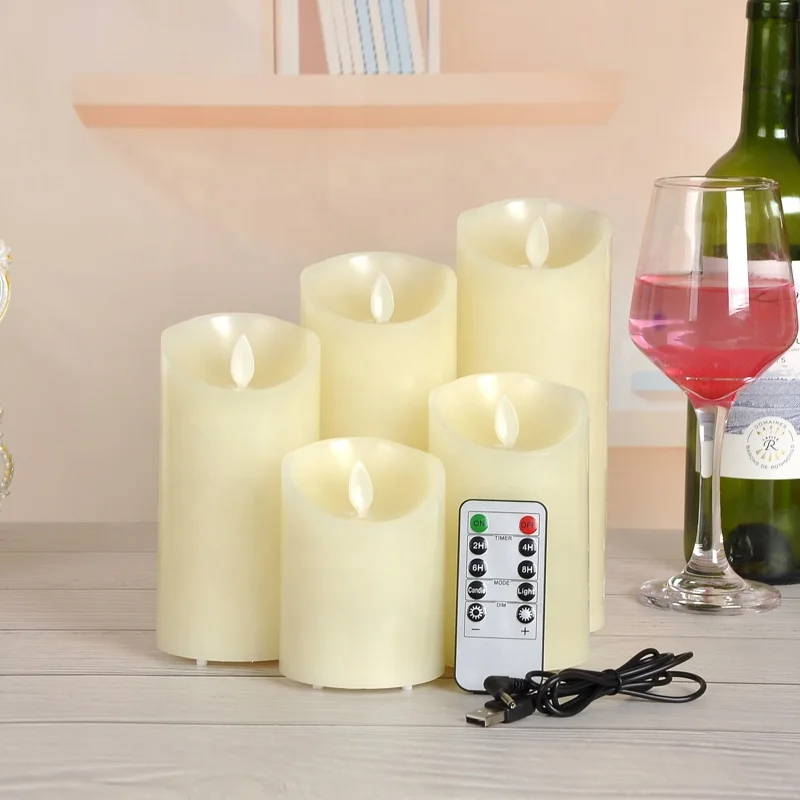 Birch Battery Operated Taper Real Flame Led Flameless Candle