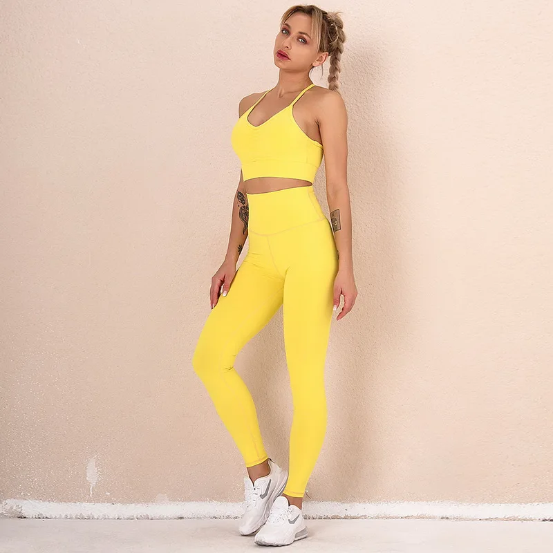 

Custom Seamless High Waist Leggings Running Sport Bra Fitness Yoga Pants Sport Bra Women Plus Size Yoga Sets, As picture