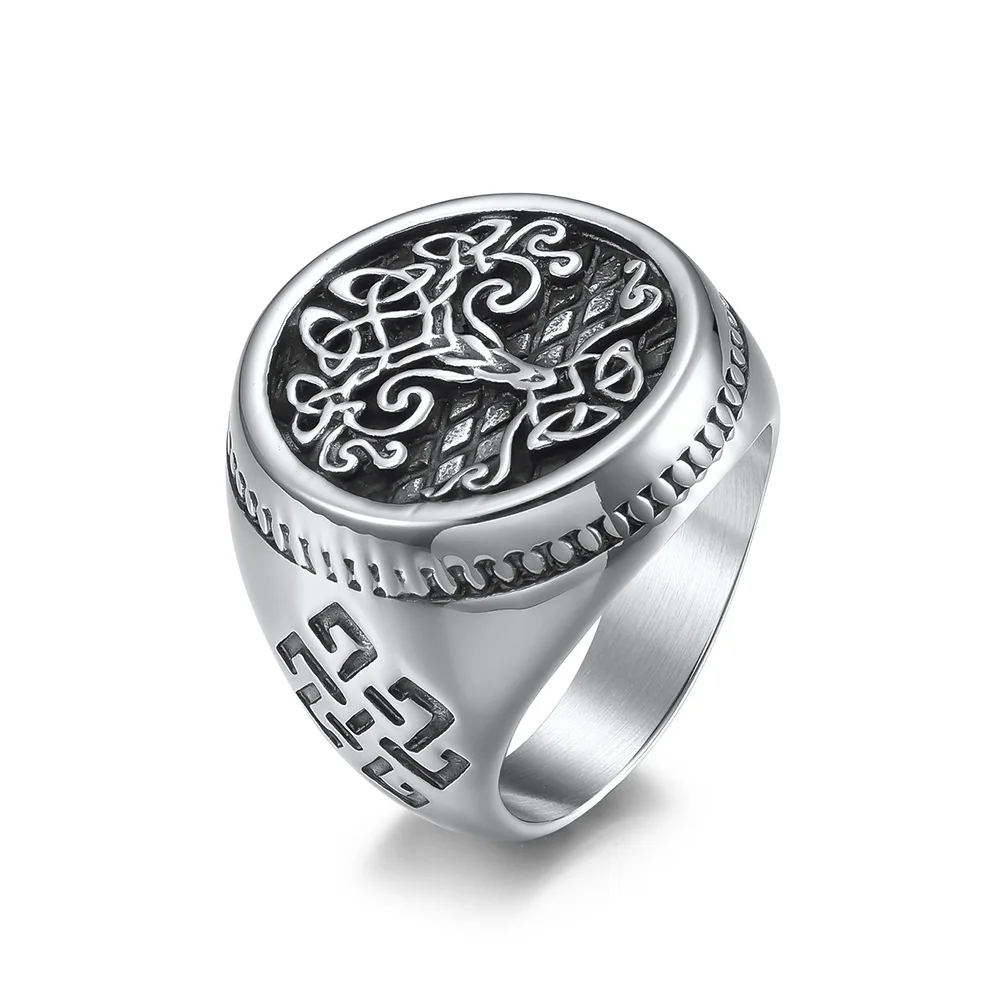 

Fashion men jewelry stainless steel tree of life norse viking ring