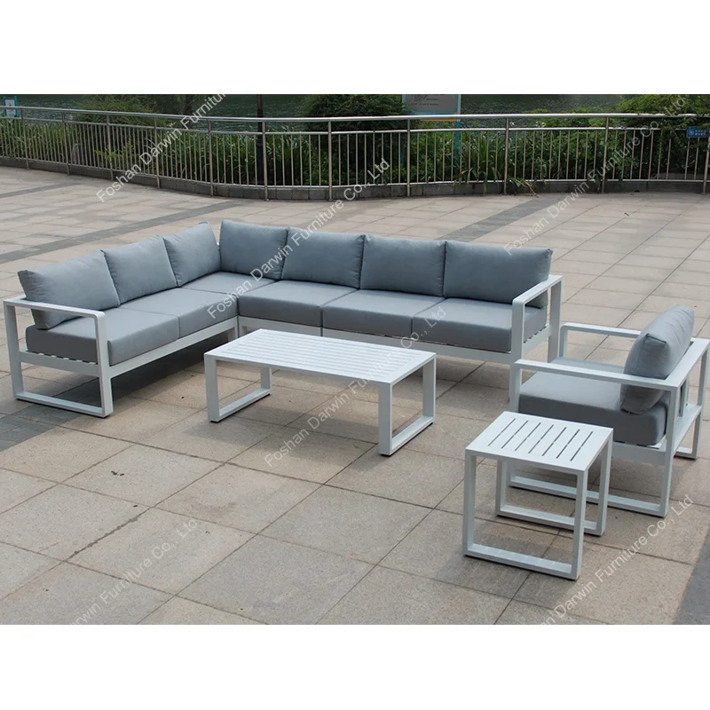 European Patio Furniture Sofa Lounge Sectional Sofa Set Aluminum