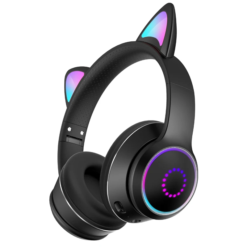 

Bests Kids Cute Cat Ear Color Gaming Wireless Headphones Headset With Led Lights