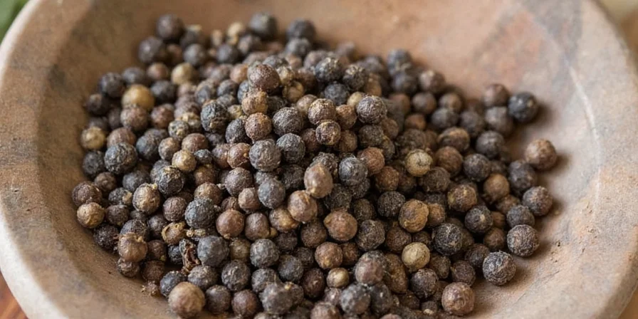 Various foods paired with crushed black pepper