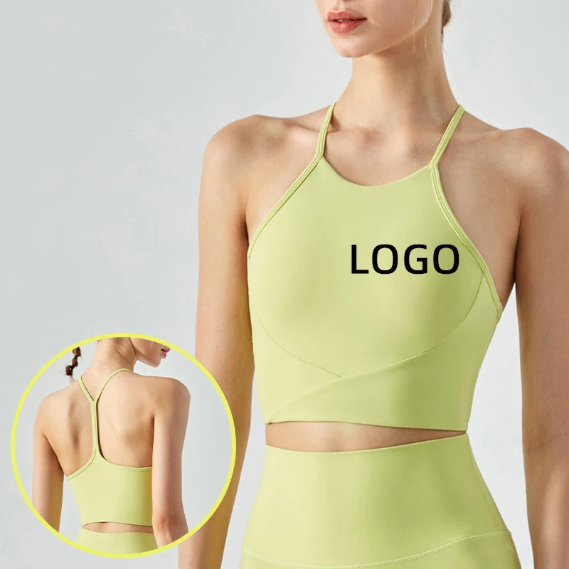 

Good quality low MOQ custom private label wholesale women workout yoga wear sexy thin strap sports bra new arrival