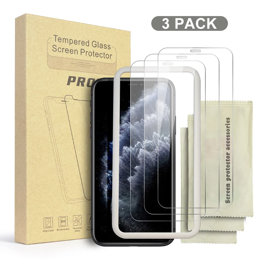 

Popular Item 3 Pack 2.5D Tempered Glass for iphone 9H 0.33mm Tempered Glass Screen Protector for iphone 11 pro Max