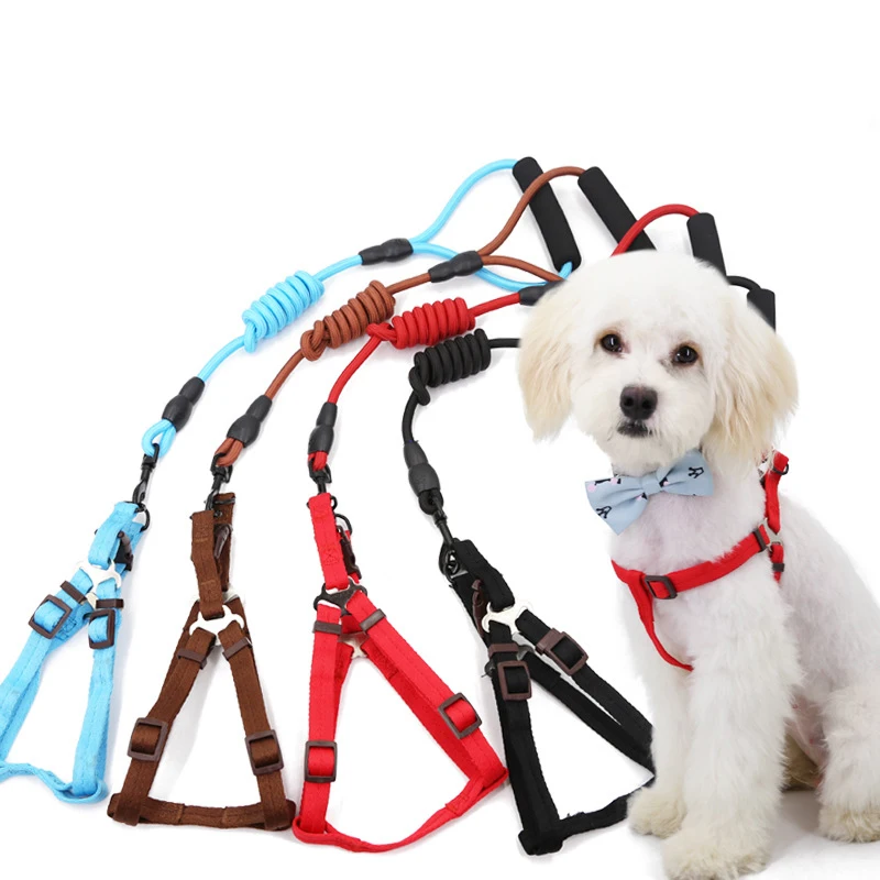 

Adjustable Reflective Pet Dog Harness With Nylon Dog Collar Leash Outdoor Training Dog Harness, Picture