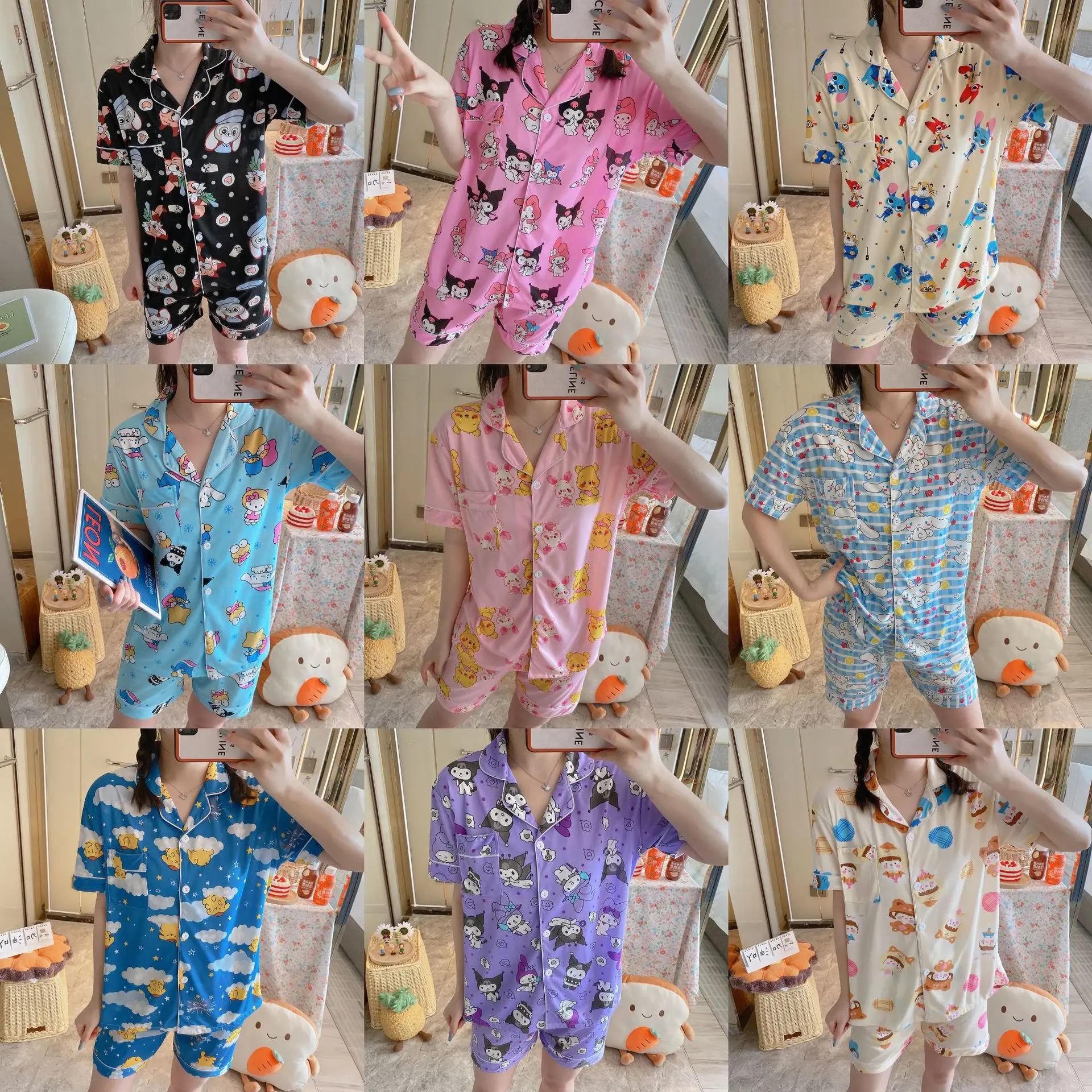

Wholesale Pajama Usa Milk Silk Shorts Pyjama Sleep Wear Clothing Short Pijama Saten Home Clothes Woman Korean Sleepwear Supplier