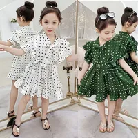 

Chiffon Baby Dress Girl Summer 2019 Teenage Kids Princess Dresses Children Dress 2019 Petal Sleeve White Red Green Clothing