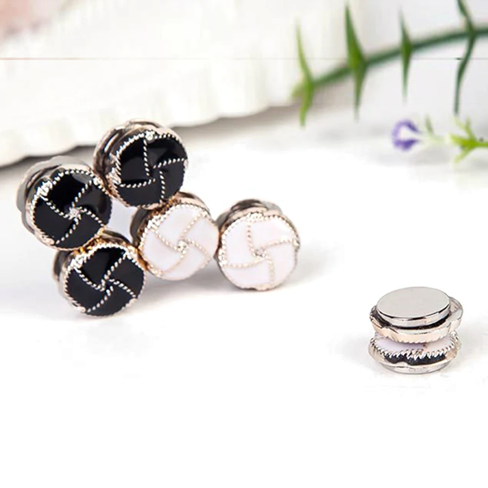 

wholesale Muslim jewelry black&white oil magnet flower Hijab Scarf Brooches pins