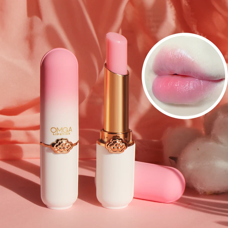 

Hot High Quality Fashion Vegan Clear Lipgloss Temperature Change Vitality Color Lipstick Peach Girl Lip Balm
