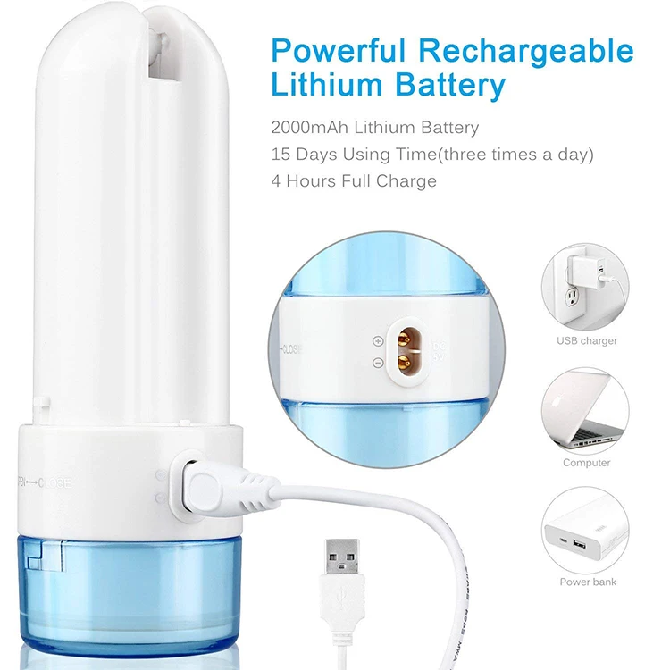 
Blue 4 Functions Rechargeable Cordless Oral Irrigator 150ml with Powerful Jet 