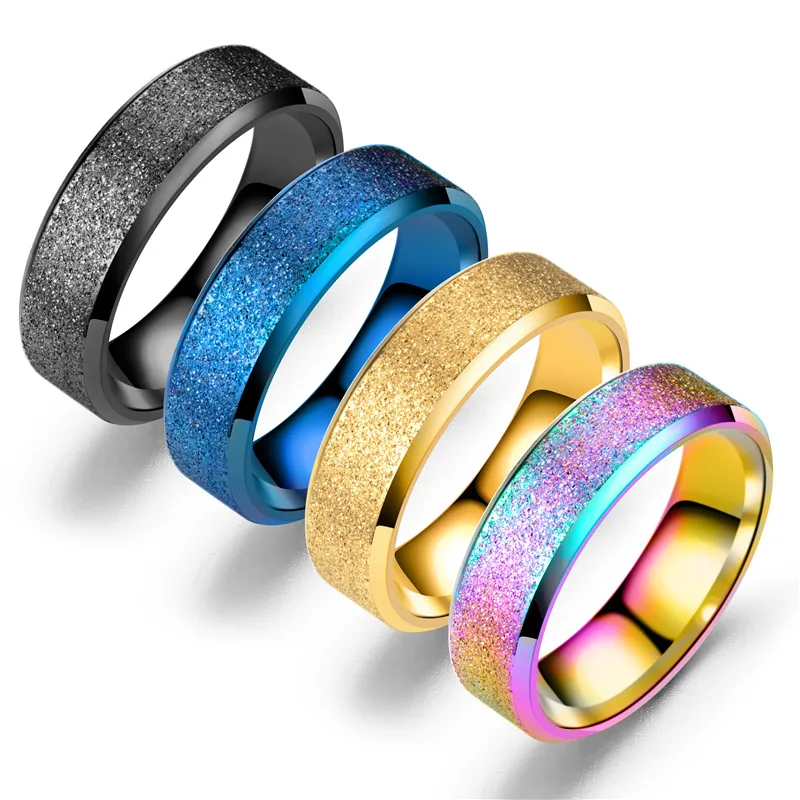 

Stainless Steel Ring Wholesale New Design Charm Men Women Jewelry Multicolor Matte Stainless Steel Ring