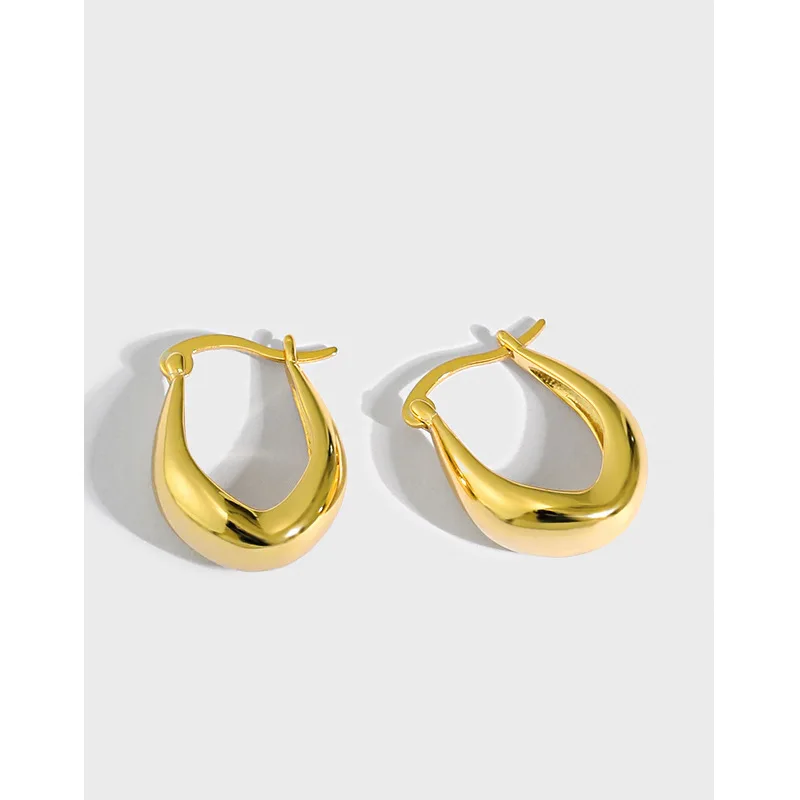 

Danyang S925 Sterling Silver U Shape Earrings Geometric Platinum Gold Female Earrings for Girlfriend Women