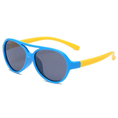 

2021 new children polarized sunglasses fashion silicone double beam glasses frame UV-proof baby sunglasses, Colors