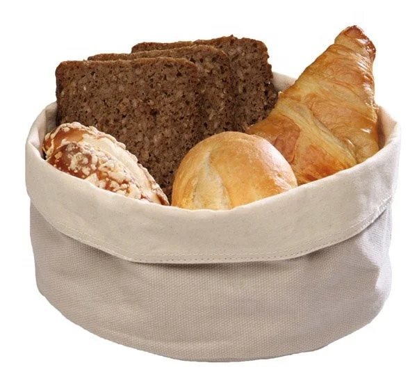 

Washable Cotton foldable bread basket reusable food bag, Custom