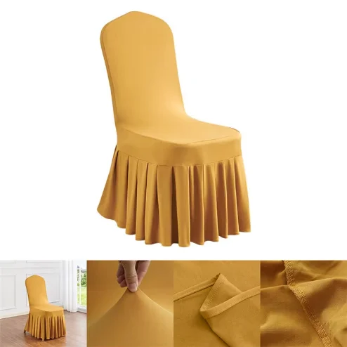 White Polyester Chair Slipcover Elastic Washable Chair Cover for Wedding Hotel Banquet Meeting