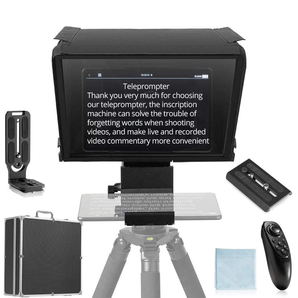 

Ambitful T16 Big Screen Prompter Professional Interview Foldable Teleprompter for Smartphone DSLR Camera Live Video Recording