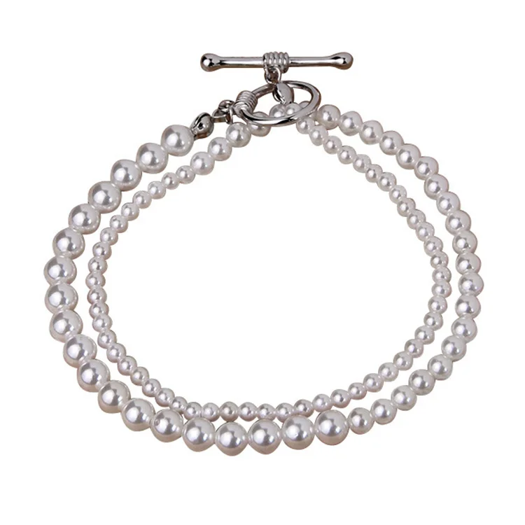 

Your logo on jewelry double layer baroque long pearl necklace price