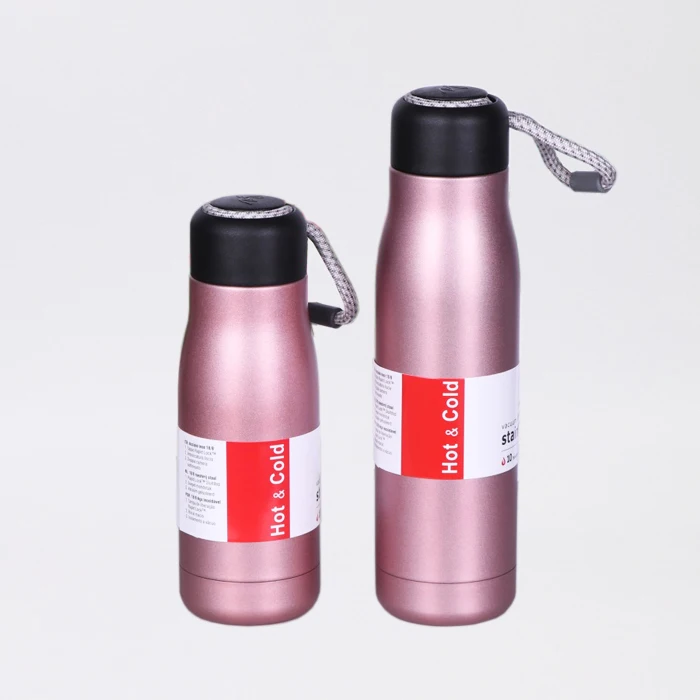 

Custom logo 600ml double wall stainless steel sports termos insulated water bottle vacuum flasks thermoses with strap