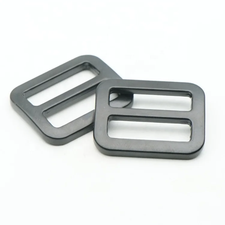 

Factory Wholesale Adjustable Metal Slide Buckle Zinc Alloy Black Tri-Glide Buckle 25mm, Matt black nickle