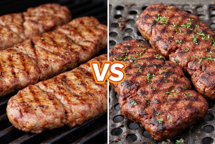 Applying dry rub to meat before grilling