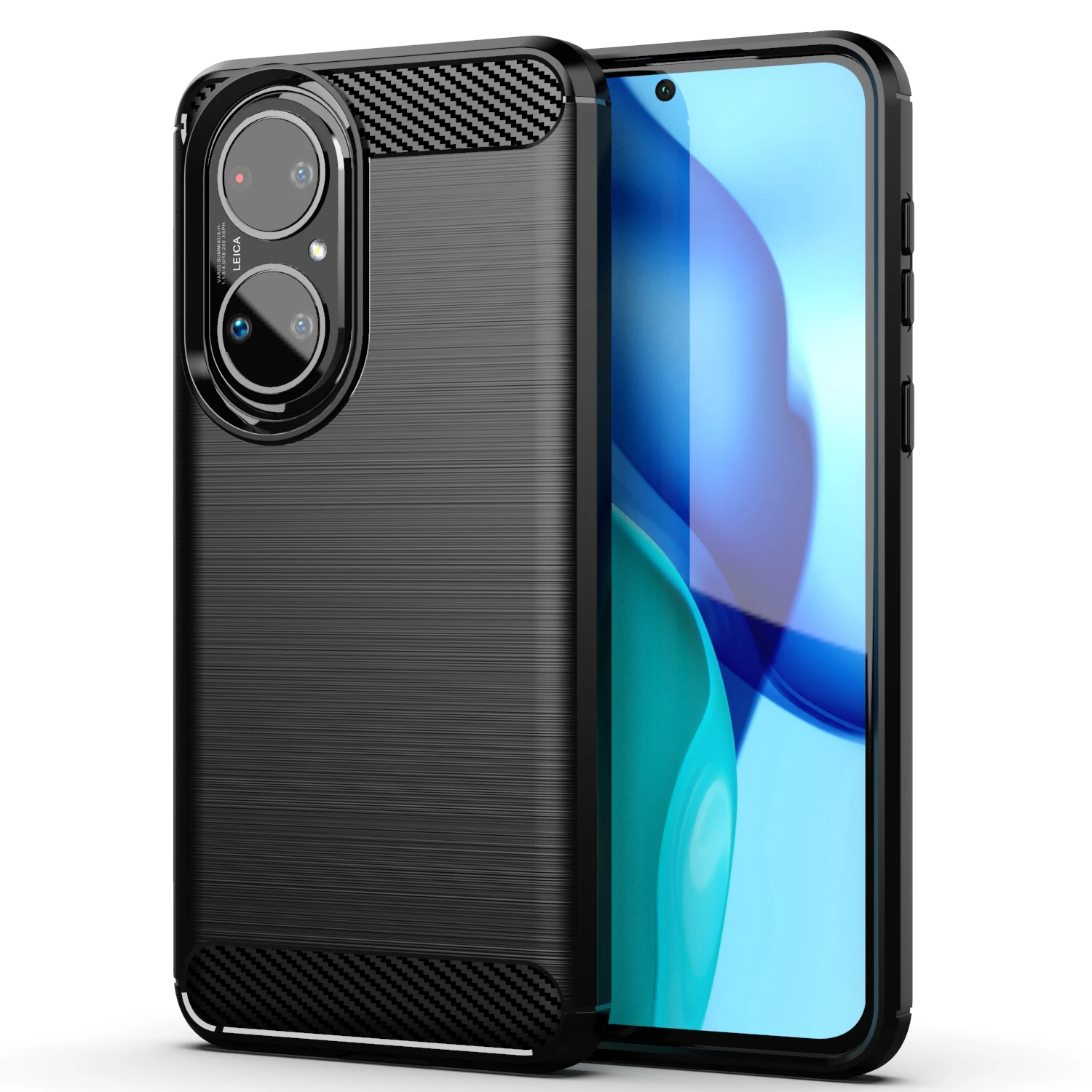 

Soft TPU phone Case For huawei p50 Pro Back Cover Carbon Fiber mobile Case For HUAWEI p50