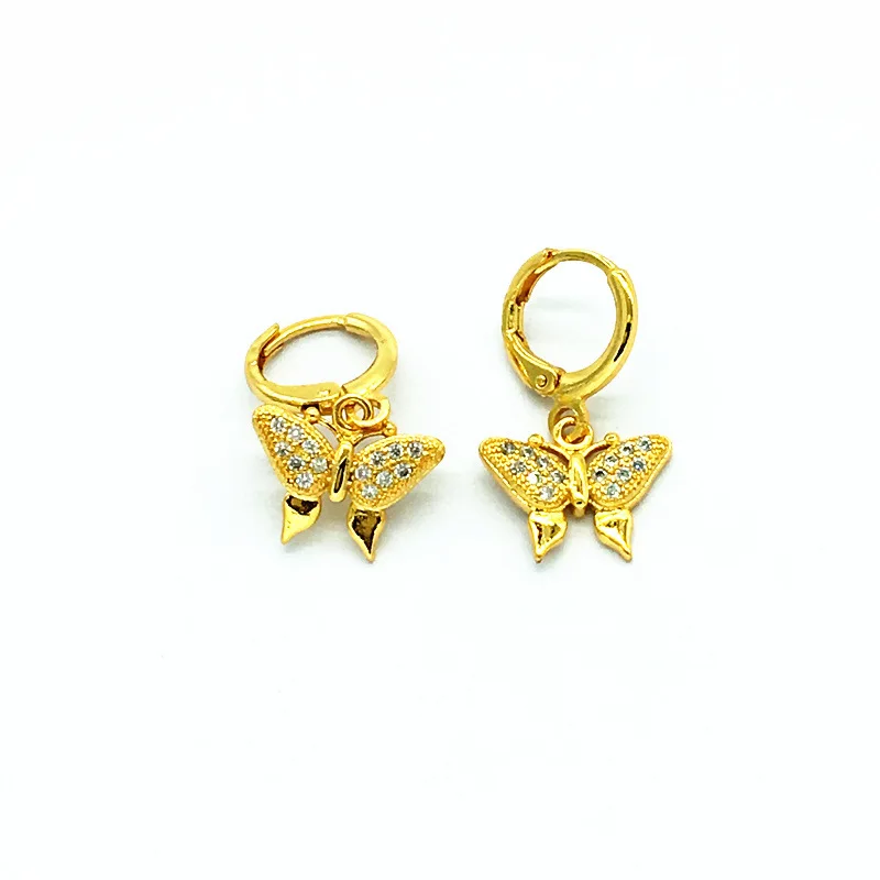 

Certified Gold Women's Pure Gold Small Round Bead Earrings 999 Butterfly Earrings 27K Big Earrings Pure Gold Mother