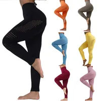 

Women Yoga Pants Sports Running Sportswear Hollow Mesh Stretchy Fitness Leggings Tights Pants