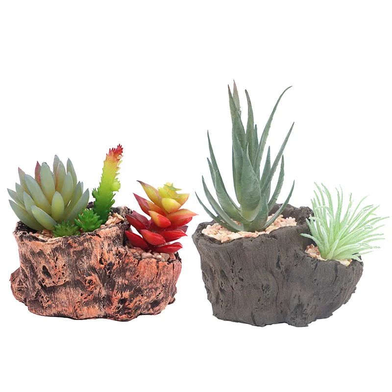 

Artificial Succulents With Creative Colorful Stump Faux Plant Bonsai For Office Bedroom Table Decorative Purpose