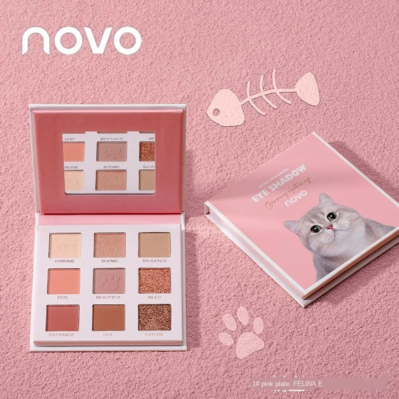 

NOVO custom logo eyeshadow palette star shinning cosmetics 9 colors cruetly-free custom logo eyeshadow palette
