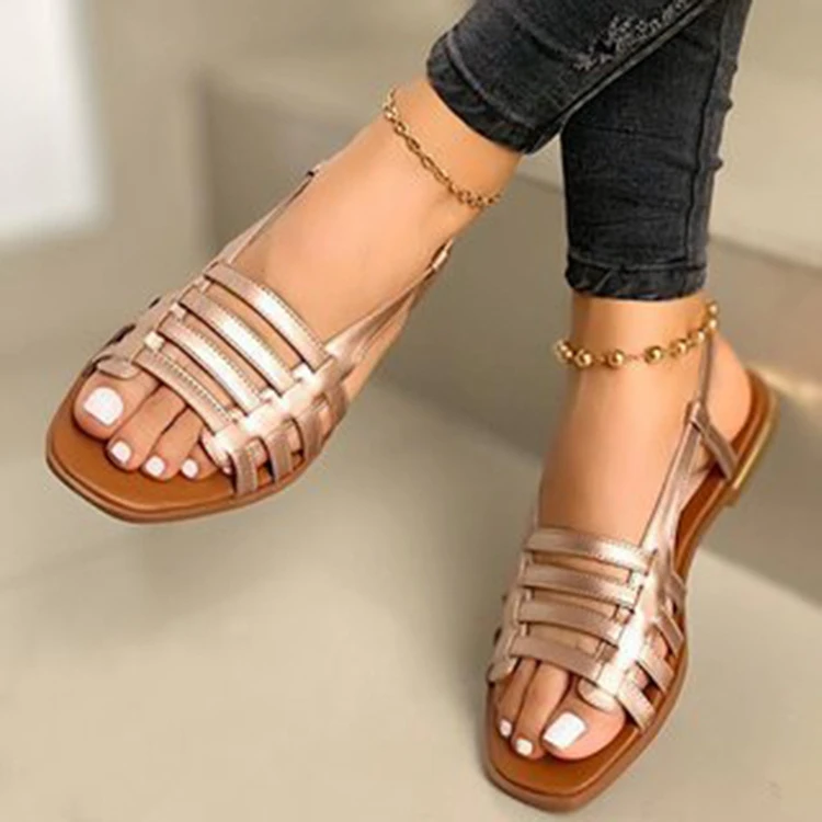 

2022 women summer open toe beach women flats sandals