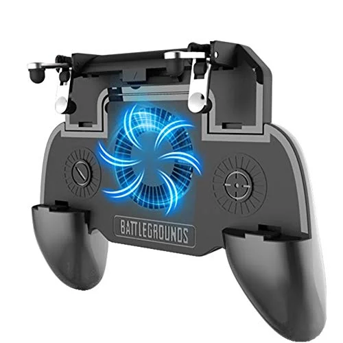 

SR for PUBG Mobile Phone Game Controller Joystick 2000mAh Cooling Fan Gamepad Cooling Grip for Up to 6.5 Inch IOS Android