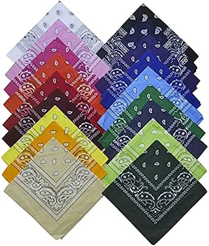 Multiple Colors Fast Delivery 100% Cotton square Scarves Fashionable Outdoor Travel Headband Bandana