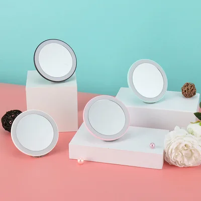 

Travel Size unfolding makeup mirror with led light in smart mini pocket private label led mirror for makeup, Multi color