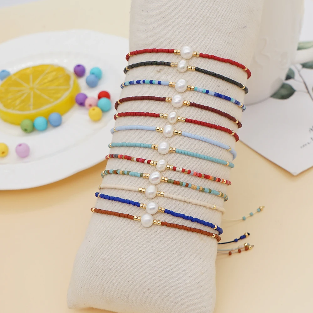 

Go2Boho Tiny Bracelets Miyuki Beads Simple String Glass Beaded Braclets Beach Pearl Charm Bracelet For Women Jewellery