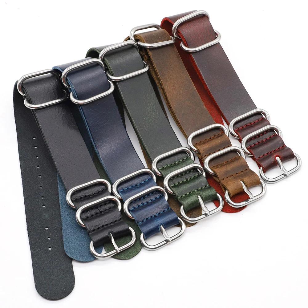 Genuine Leather Making Watchband Ring Buckle Men Replacement Bracelet