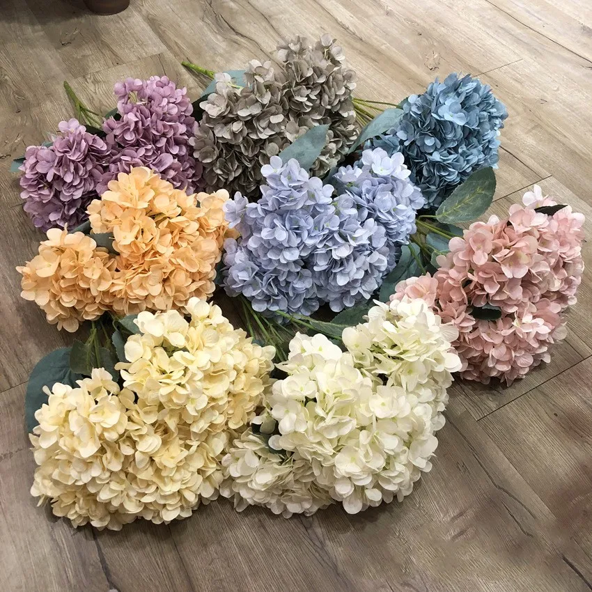 

Wedding Bouquet Preserved Hydrangea on Sale LF775-7 Silk Flower Artificial 5 Heads Decorative Flowers & Wreaths 100 Pcs 50cm
