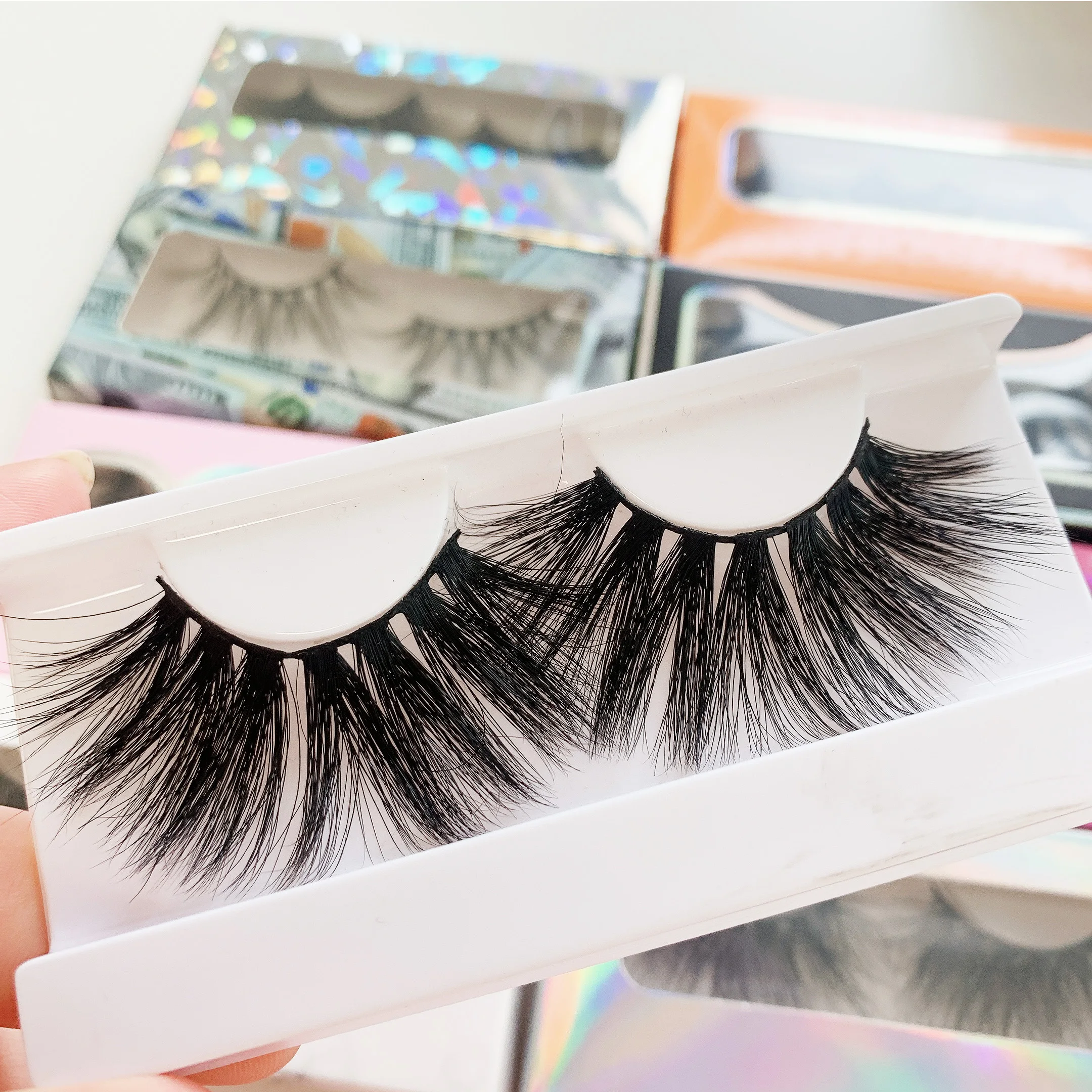 

Mink Eyelashes Wholesale False Eyelashes lashes3d wholesale vendor 16mm 18mm 20mm Soft make up eyelash, Black color