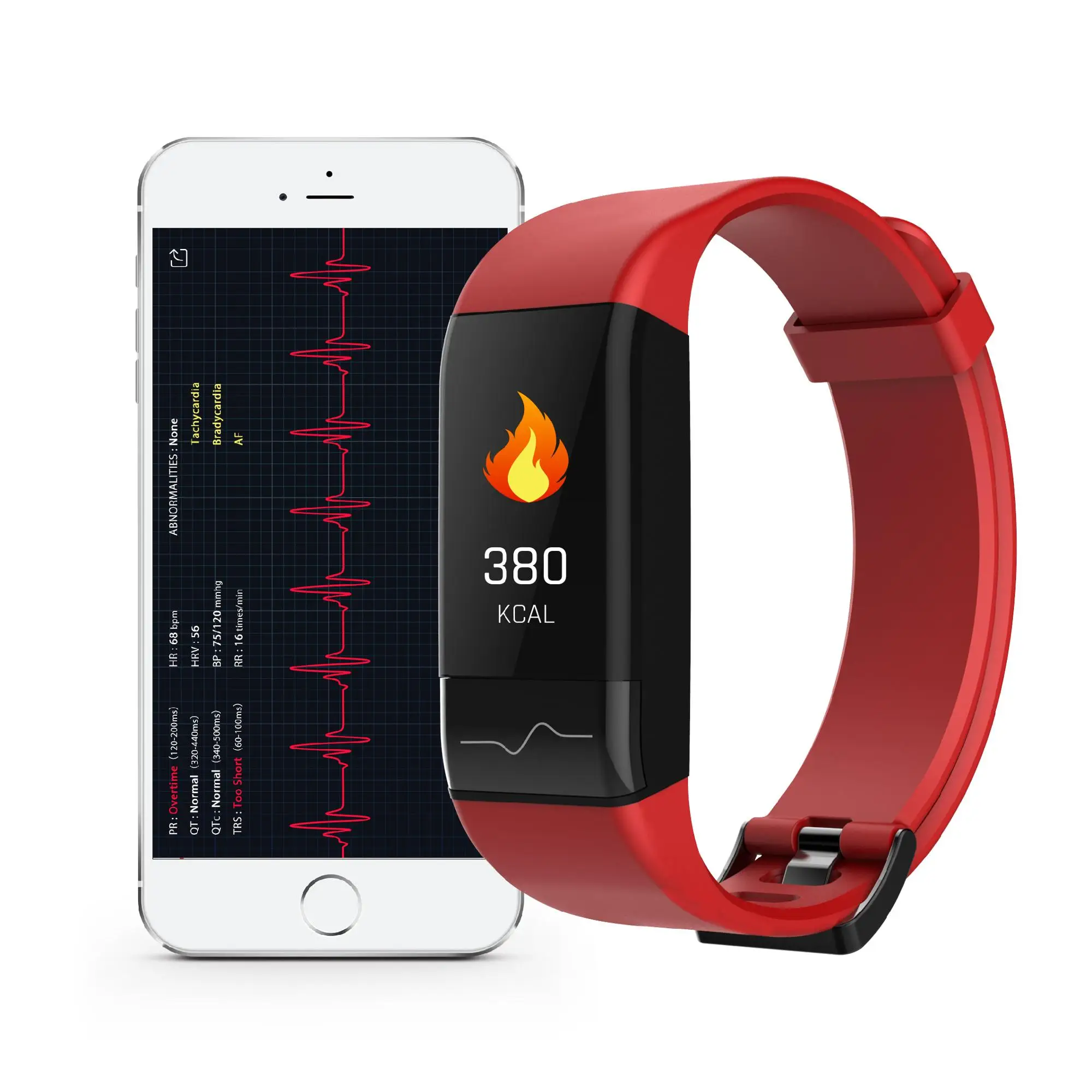

J-Style ECG bracelet smart heart rate blood pressure health tracker ECG monitor with ppg, Black, blue, red or oem color