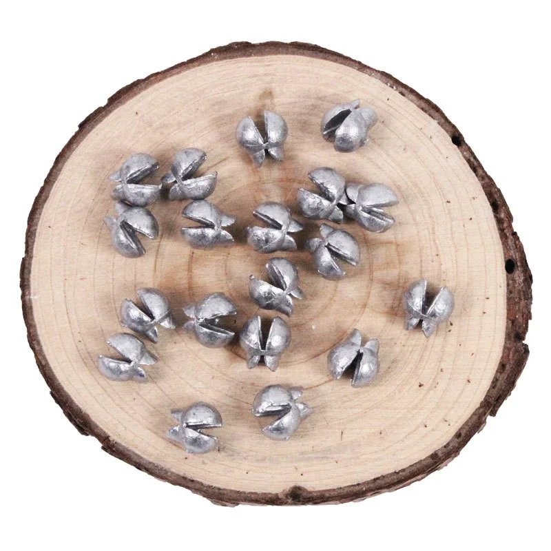 

Factory supply fishing accessories 0.5g-4g open bite lead sinker 500g nude color lead sinkers for fishing, Silver
