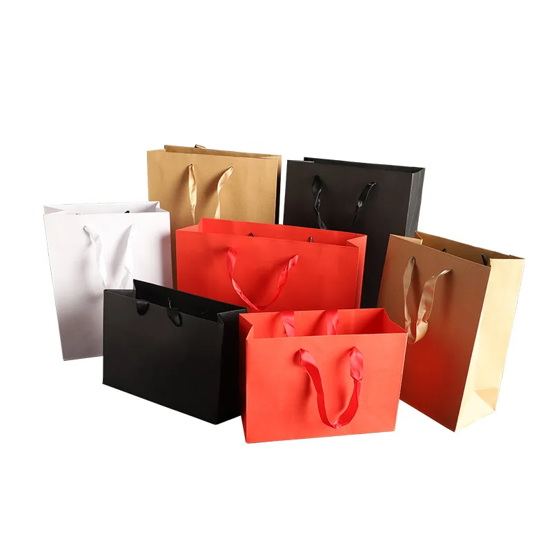 

Custom Printed White Luxury Ribbon Handles Wedding Jewellery Gift Packaging Shopping Paper Bags With Your Own Logo