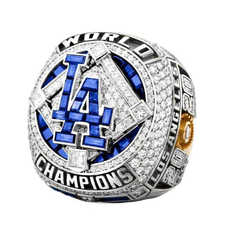 

Laodun 2021 Silver Jewelry Custom Champion Sports Ring MLB Los Angeles Dodgers Baseball World Championship Rings for Men