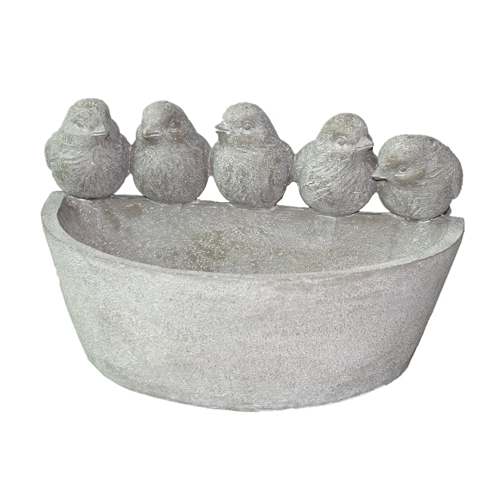 

Great Look Cement Resin Bird Feeder/Bath Garden Feature Ornament/Statue, Gray,green
