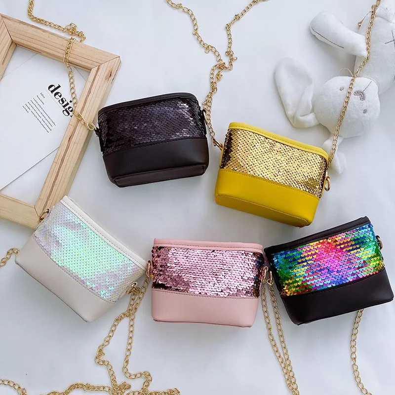 

Colorful Sequins Children's Shoulder Bag Purse Kids Baby Girls Chain Bag