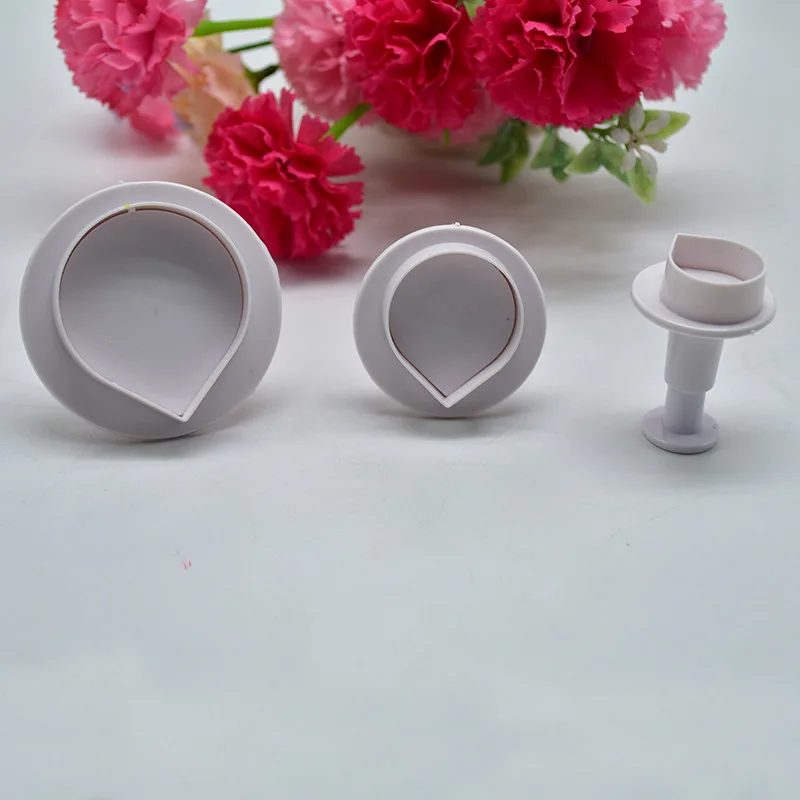 

3pcs Water Drop Embossed Mold Cake Mold Decorative Mold Molds Biscuits Confectionery Plungers Press Baking Pastry Cake