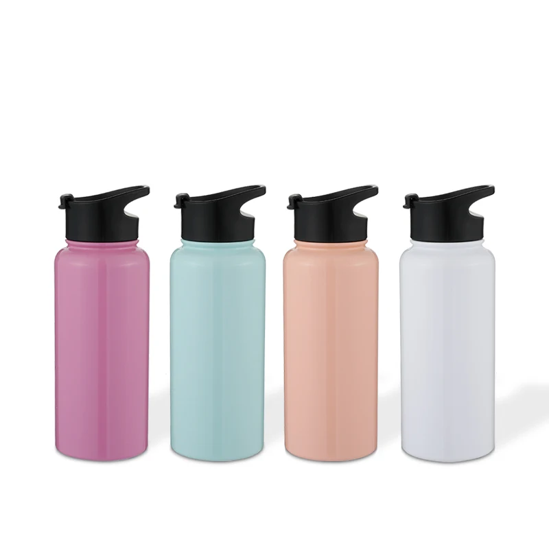 

Reusable Stainless Steel Double Wall Vacuum Custom Logo Print Eco-friendly With Lid Water Bottle, Customized color