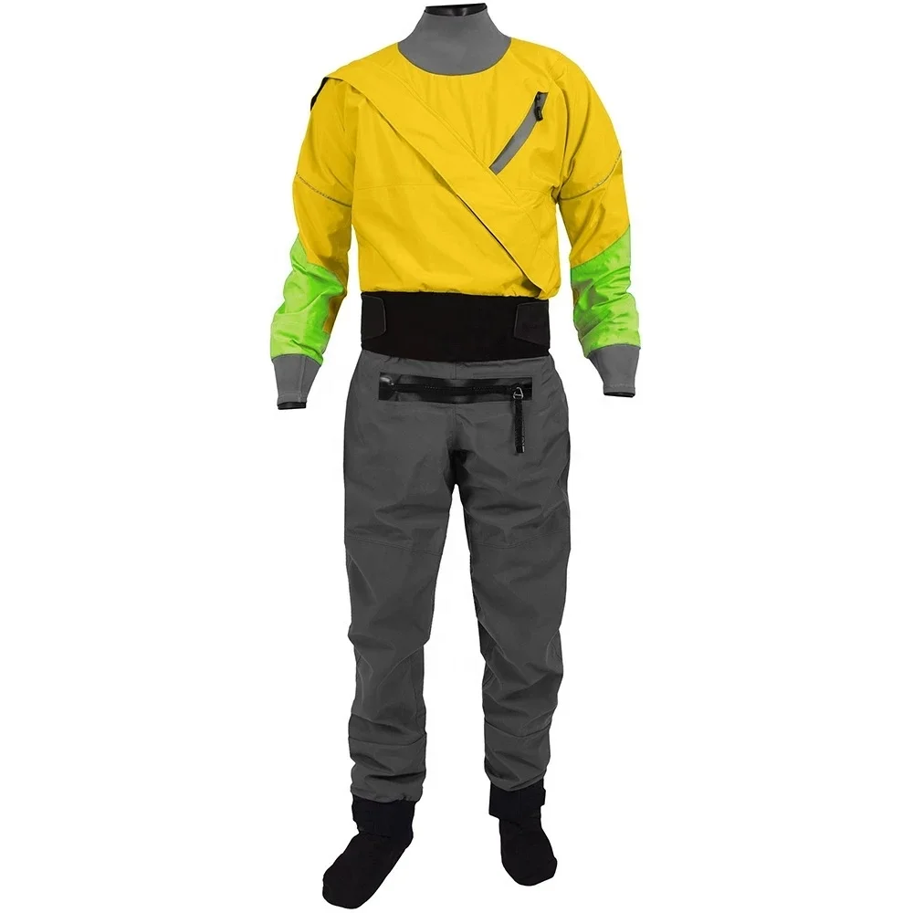 

free shipping heavy duty unisex custom drying fit suit scuba track diving fabric drysuit zipper waterproof for kayak, Yellow/blue/black/red/green