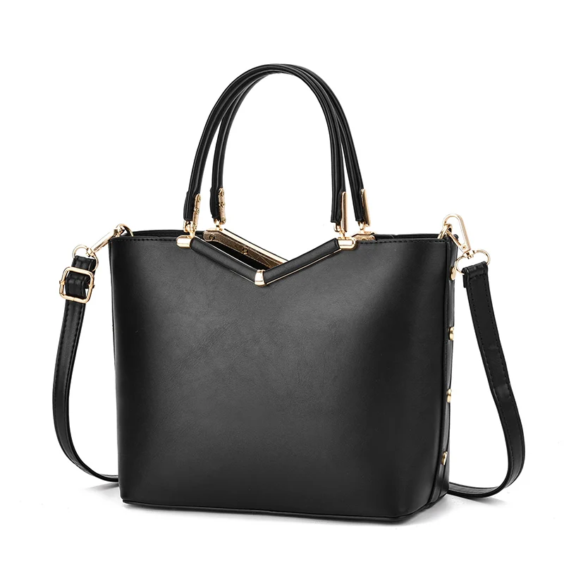 

DL173 17 China factory sales women bags handbag leather handbags V shape ladies crossly shoulder bag handbag, Black....