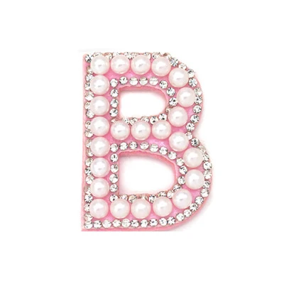 

Brand new rhinestone bulk letter patches pearl patch with high quality, Champagne color